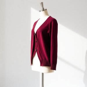 Maroon Button Cardigan